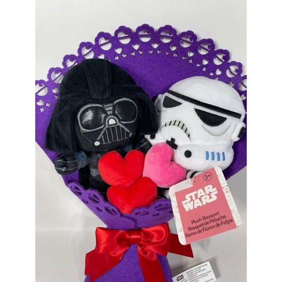 Star Wars Valentines Day Plush Bouquet Darth Vader & Stormtrooper 14" 5 … - Picture 9 of 11